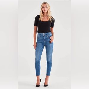 HIGH WAIST ROXANNE ANKLE WITH DOUBLE WAISTBAND & CUT OFF HEM IN DESERT OASIS